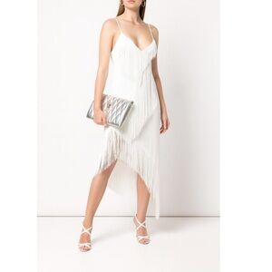 NWT Givenchy Cascading Fringe Slip Wrap Dress Off White FR38 US6 $2725 Retail